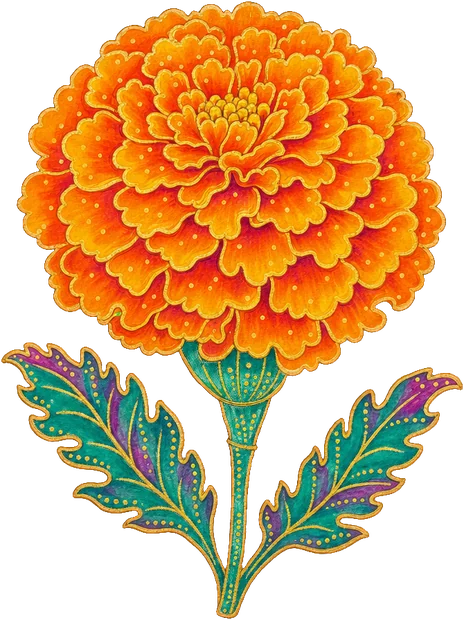 A painted marigold